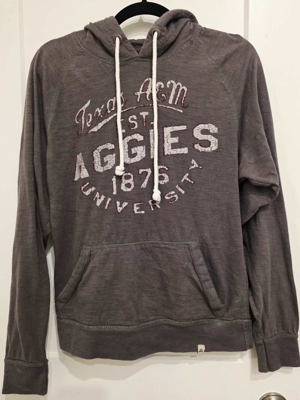 J. America Crewneck Hoodie in Brown with White Drawstrings